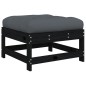 vidaXL Gartenhocker mit Kissen Schwarz Massivholz Kiefer vidaXL Gartenhocker mit Kissen Schwarz Massivholz Kiefer