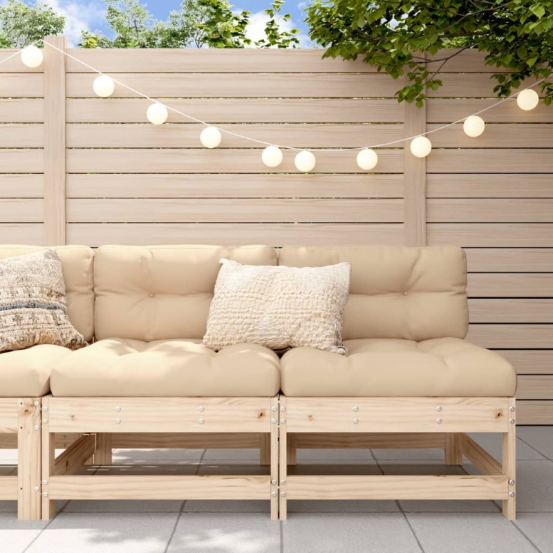 vidaXL Mittelsofas mit Kissen 2 Stk. Massivholz Kiefer vidaXL Mittelsofas mit Kissen 2 Stk. Massivholz Kiefer