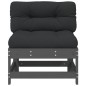 vidaXL Mittelsofas mit Kissen 2 Stk. Grau Massivholz Kiefer vidaXL Mittelsofas mit Kissen 2 Stk. Grau Massivholz Kiefer