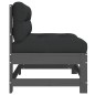 vidaXL Mittelsofas mit Kissen 2 Stk. Grau Massivholz Kiefer vidaXL Mittelsofas mit Kissen 2 Stk. Grau Massivholz Kiefer