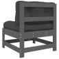 vidaXL Mittelsofas mit Kissen 2 Stk. Grau Massivholz Kiefer vidaXL Mittelsofas mit Kissen 2 Stk. Grau Massivholz Kiefer