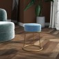 Runder Hocker Hellblau Samt Runder Hocker Hellblau Samt