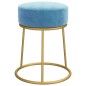 Runder Hocker Hellblau Samt Runder Hocker Hellblau Samt