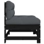 vidaXL Mittelsofas mit Kissen 2 Stk. Schwarz Massivholz Kiefer vidaXL Mittelsofas mit Kissen 2 Stk. Schwarz Massivholz Kiefer