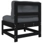 vidaXL Mittelsofas mit Kissen 2 Stk. Schwarz Massivholz Kiefer vidaXL Mittelsofas mit Kissen 2 Stk. Schwarz Massivholz Kiefer