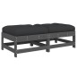 vidaXL Gartenhocker mit Kissen 2 Stk. Grau Massivholz Kiefer vidaXL Gartenhocker mit Kissen 2 Stk. Grau Massivholz Kiefer