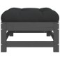 vidaXL Gartenhocker mit Kissen 2 Stk. Grau Massivholz Kiefer vidaXL Gartenhocker mit Kissen 2 Stk. Grau Massivholz Kiefer