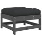 vidaXL Gartenhocker mit Kissen 2 Stk. Grau Massivholz Kiefer vidaXL Gartenhocker mit Kissen 2 Stk. Grau Massivholz Kiefer