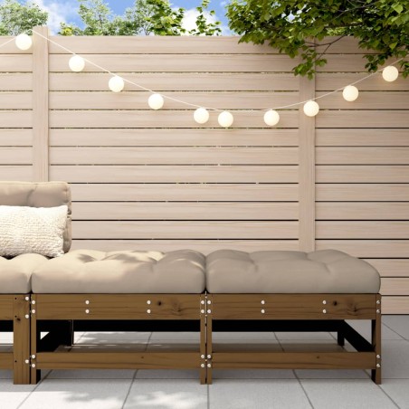 vidaXL Gartenhocker mit Kissen 2 Stk. Honigbraun Massivholz Kiefer