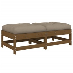 vidaXL Gartenhocker mit Kissen 2 Stk. Honigbraun Massivholz Kiefer