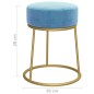 Runder Hocker Hellblau Samt Runder Hocker Hellblau Samt