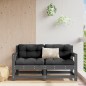 vidaXL Gartenstühle mit Kissen 2 Stk. Grau Massivholz Kiefer vidaXL Gartenstühle mit Kissen 2 Stk. Grau Massivholz Kiefer