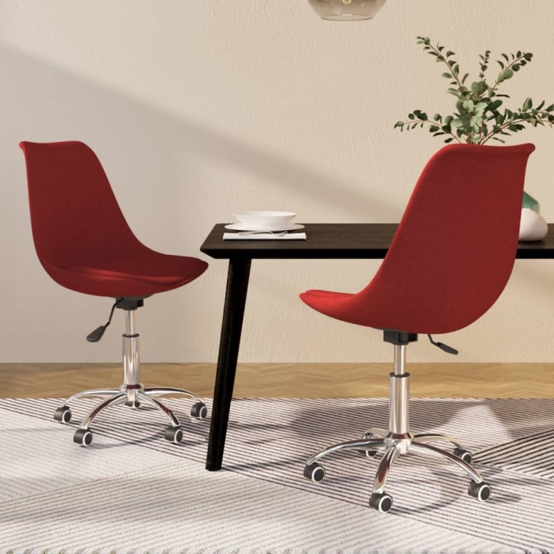 vidaXL Esszimmerstühle 2 Stk. Drehbar Weinrot Stoff vidaXL Esszimmerstühle 2 Stk. Drehbar Weinrot Stoff