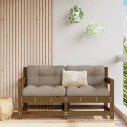 vidaXL Gartenstühle mit Kissen 2 Stk. Honigbraun Massivholz Kiefer