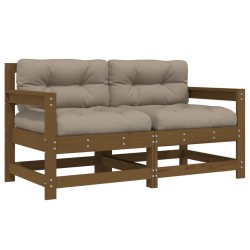 vidaXL Gartenstühle mit Kissen 2 Stk. Honigbraun Massivholz Kiefer