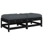 vidaXL Gartenhocker mit Kissen 2 Stk. Schwarz Massivholz Kiefer vidaXL Gartenhocker mit Kissen 2 Stk. Schwarz Massivholz Kiefer