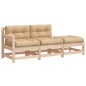 vidaXL 3-tlg. Garten-Lounge-Set mit Kissen Massivholz vidaXL 3-tlg. Garten-Lounge-Set mit Kissen Massivholz