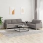vidaXL 2-tlg. Sofagarnitur mit Kissen Taupe Stoff vidaXL 2-tlg. Sofagarnitur mit Kissen Taupe Stoff
