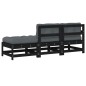 vidaXL 3-tlg. Garten-Lounge-Set mit Kissen Schwarz Massivholz vidaXL 3-tlg. Garten-Lounge-Set mit Kissen Schwarz Massivholz