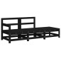 vidaXL 3-tlg. Garten-Lounge-Set mit Kissen Schwarz Massivholz vidaXL 3-tlg. Garten-Lounge-Set mit Kissen Schwarz Massivholz