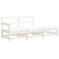 vidaXL 3-tlg. Garten-Lounge-Set mit Kissen Weiß Massivholz vidaXL 3-tlg. Garten-Lounge-Set mit Kissen Weiß Massivholz