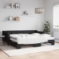 vidaXL Tagesbett Ausziehbar mit Matratzen Schwarz 90x200 cm Stoff vidaXL Tagesbett Ausziehbar mit Matratzen Schwarz 90x200 cm Stoff