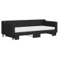 vidaXL Tagesbett Ausziehbar mit Matratzen Schwarz 90x200 cm Stoff vidaXL Tagesbett Ausziehbar mit Matratzen Schwarz 90x200 cm Stoff