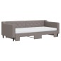 vidaXL Tagesbett Ausziehbar mit Matratzen Taupe 90x200 cm Stoff vidaXL Tagesbett Ausziehbar mit Matratzen Taupe 90x200 cm Stoff