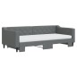 vidaXL Tagesbett Ausziehbar mit Matratzen Dunkelgrau 90x200 cm Stoff vidaXL Tagesbett Ausziehbar mit Matratzen Dunkelgrau 90x200 cm Stoff