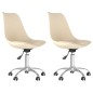 Esszimmerstühle 2 Stk. Drehbar Creme Stoff Esszimmerstühle 2 Stk. Drehbar Creme Stoff