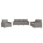 vidaXL 3-tlg. Sofagarnitur mit Kissen Taupe Stoff vidaXL 3-tlg. Sofagarnitur mit Kissen Taupe Stoff