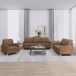vidaXL 3-tlg. Sofagarnitur mit Kissen Braun Stoff vidaXL 3-tlg. Sofagarnitur mit Kissen Braun Stoff