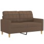 vidaXL 3-tlg. Sofagarnitur mit Kissen Braun Stoff vidaXL 3-tlg. Sofagarnitur mit Kissen Braun Stoff