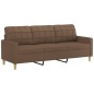 vidaXL 3-tlg. Sofagarnitur mit Kissen Braun Stoff vidaXL 3-tlg. Sofagarnitur mit Kissen Braun Stoff