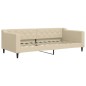 vidaXL Tagesbett Ausziehbar mit Matratzen Creme 90x200 cm Stoff vidaXL Tagesbett Ausziehbar mit Matratzen Creme 90x200 cm Stoff