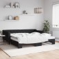 vidaXL Tagesbett Ausziehbar mit Matratzen Schwarz 100x200 cm Stoff vidaXL Tagesbett Ausziehbar mit Matratzen Schwarz 100x200 cm Stoff