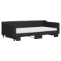 vidaXL Tagesbett Ausziehbar mit Matratzen Schwarz 100x200 cm Stoff vidaXL Tagesbett Ausziehbar mit Matratzen Schwarz 100x200 cm Stoff