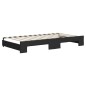 vidaXL Tagesbett Ausziehbar mit Matratzen Schwarz 100x200 cm Stoff vidaXL Tagesbett Ausziehbar mit Matratzen Schwarz 100x200 cm Stoff