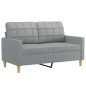 vidaXL 2-tlg. Sofagarnitur mit Kissen Hellgrau Stoff vidaXL 2-tlg. Sofagarnitur mit Kissen Hellgrau Stoff