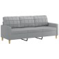 vidaXL 2-tlg. Sofagarnitur mit Kissen Hellgrau Stoff vidaXL 2-tlg. Sofagarnitur mit Kissen Hellgrau Stoff