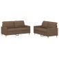 vidaXL 2-tlg. Sofagarnitur mit Kissen Braun Stoff vidaXL 2-tlg. Sofagarnitur mit Kissen Braun Stoff