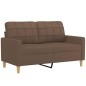 vidaXL 2-tlg. Sofagarnitur mit Kissen Braun Stoff vidaXL 2-tlg. Sofagarnitur mit Kissen Braun Stoff