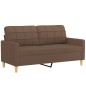 vidaXL 2-tlg. Sofagarnitur mit Kissen Braun Stoff vidaXL 2-tlg. Sofagarnitur mit Kissen Braun Stoff