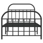 vidaXL Bettgestell mit Kopf- und Fußteil Metall Schwarz 107x203 cm vidaXL Bettgestell mit Kopf- und Fußteil Metall Schwarz 107x203 cm