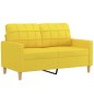 vidaXL 2-tlg. Sofagarnitur mit Kissen Hellgelb Stoff vidaXL 2-tlg. Sofagarnitur mit Kissen Hellgelb Stoff