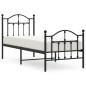 vidaXL Bettgestell mit Kopf- und Fußteil Metall Schwarz 75x190 cm