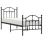 vidaXL Bettgestell mit Kopf- und Fußteil Metall Schwarz 75x190 cm