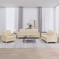 vidaXL 3-tlg. Sofagarnitur mit Kissen Creme Stoff vidaXL 3-tlg. Sofagarnitur mit Kissen Creme Stoff