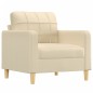 vidaXL 3-tlg. Sofagarnitur mit Kissen Creme Stoff vidaXL 3-tlg. Sofagarnitur mit Kissen Creme Stoff
