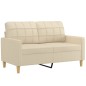 vidaXL 3-tlg. Sofagarnitur mit Kissen Creme Stoff vidaXL 3-tlg. Sofagarnitur mit Kissen Creme Stoff